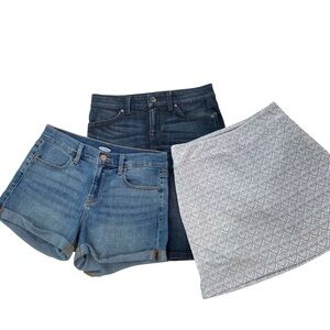 Bundle of 3 bottoms in Small 1 jersey skort 1 jeans shorts + 1 jeans mini skirt